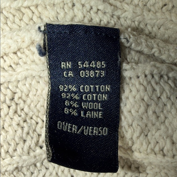 American Eagle Outfitters Women's V-Neck Sweater in Cream Cotton knit sweater - Picture 5 of 6